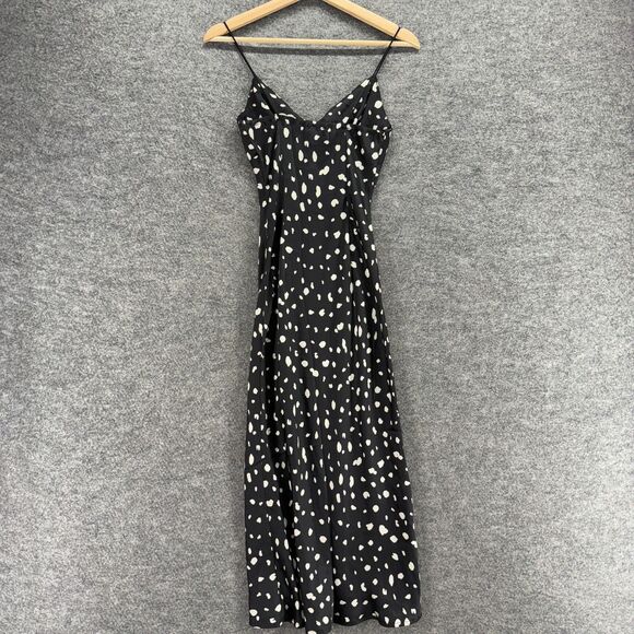 Hello Molly Dress Women S Small Black Animal Print Maxi Long V-Neck Sleeveless - Picture 2 of 5